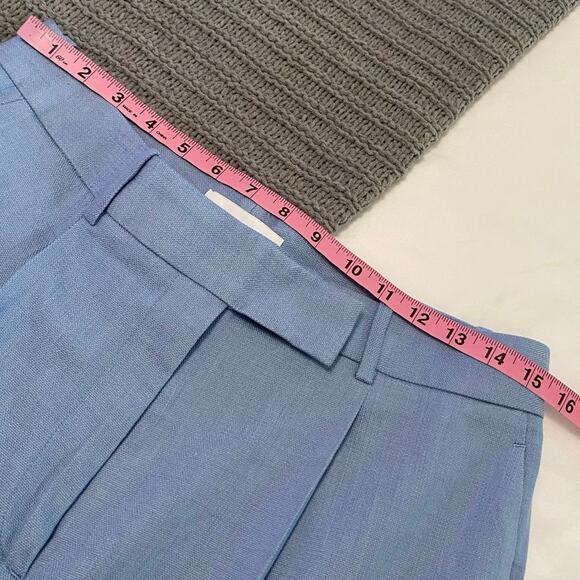 Reiss June Pleated Front Wide Leg Pants Blue Size 8 - Picture 9 of 11